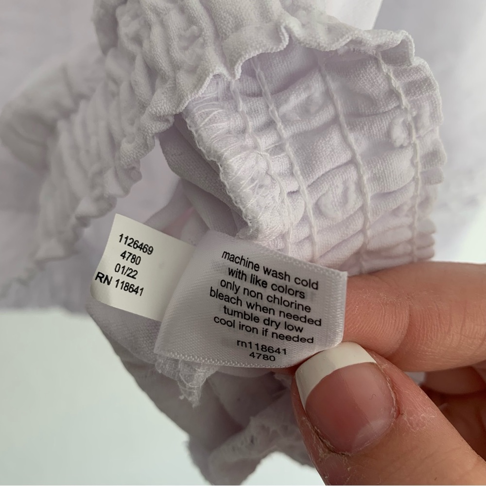 Lane Bryant White Swiss Dot Wrap Boho Top Minimal… - image 6